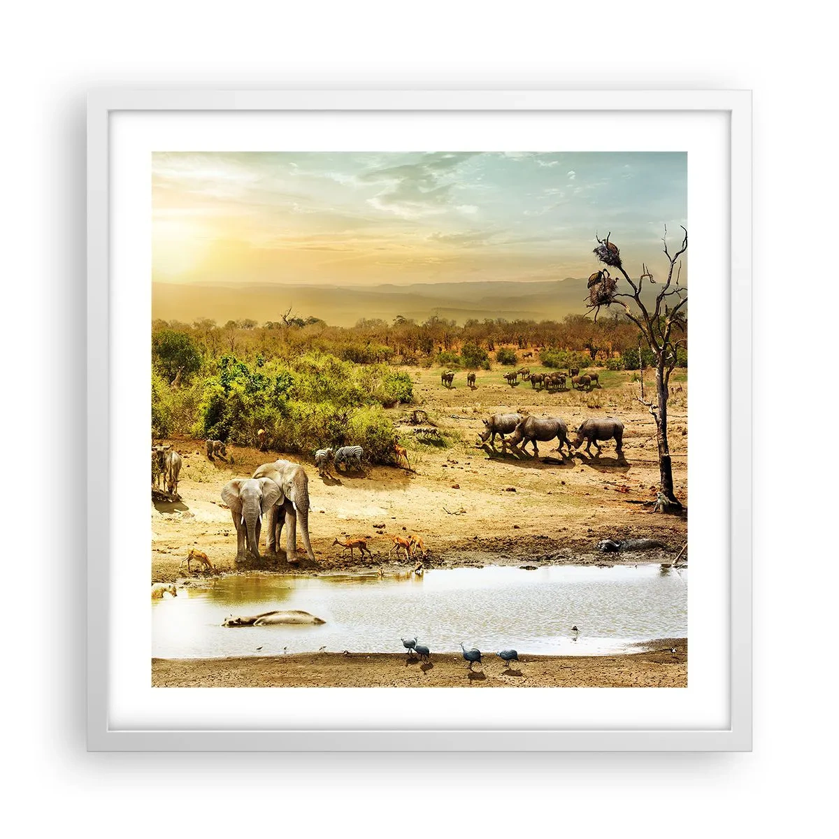 Poster in einem weißen Rahmen - Ein Fluss floss aus Eden ... - 50x50 cm
