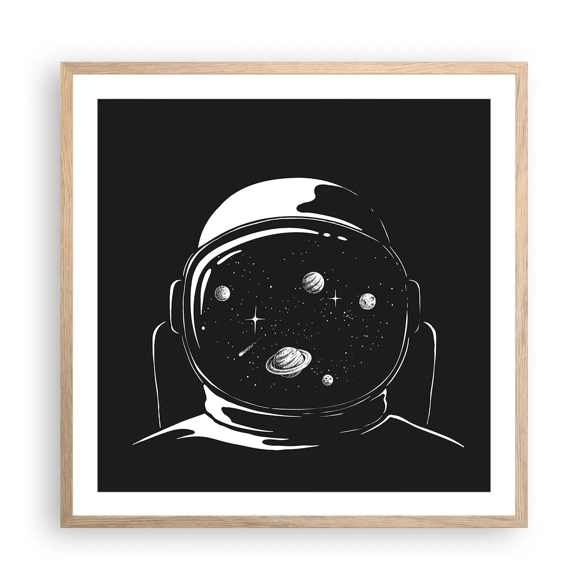 Poster in einem Rahmen aus heller Eiche - Schöne Aussicht - 60x60 cm