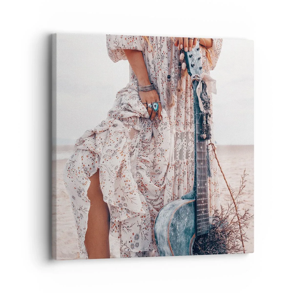 Bild auf Leinwand - Leinwandbild - Kinderblumen auf dem Weg - 30x30 cm