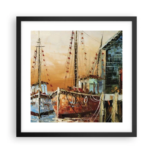 Poster in einem schwarzem Rahmen - Friedliche Rückkehr - 40x40 cm