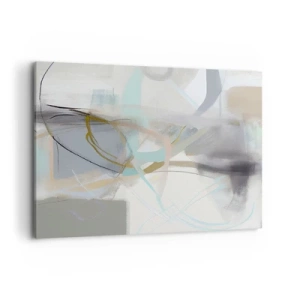 Bild auf Leinwand - Leinwandbild - Pastellabstraktion mit zarten Linien - 120x80cm - Neblige Abstraktion - Moderne Wanddekoration für Wohnzimmer und Schlafzimmer ARTTOR