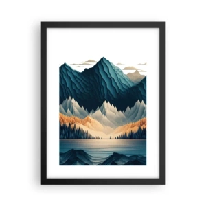 Poster in einem schwarzem Rahmen - Perfekte Berglandschaft - 30x40 cm