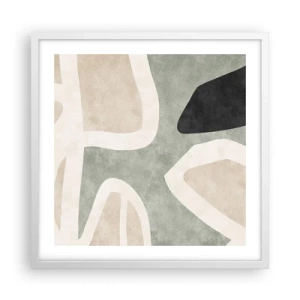 Poster in einem weißen Rahmen - Komposition mit schwarzem Motiv - 50x50 cm