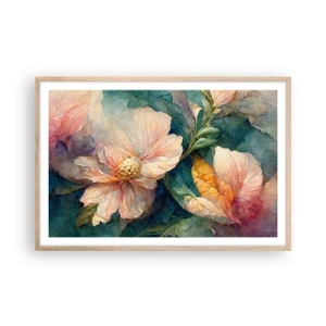 Poster in einem Rahmen aus heller Eiche - Pure Subtilität - 91x61 cm