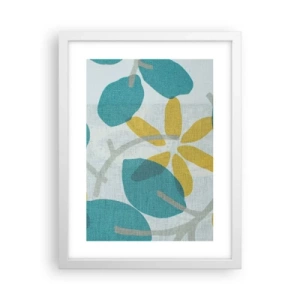 Poster in einem weißen Rahmen - Unter den azurblauen Blättern - 30x40 cm