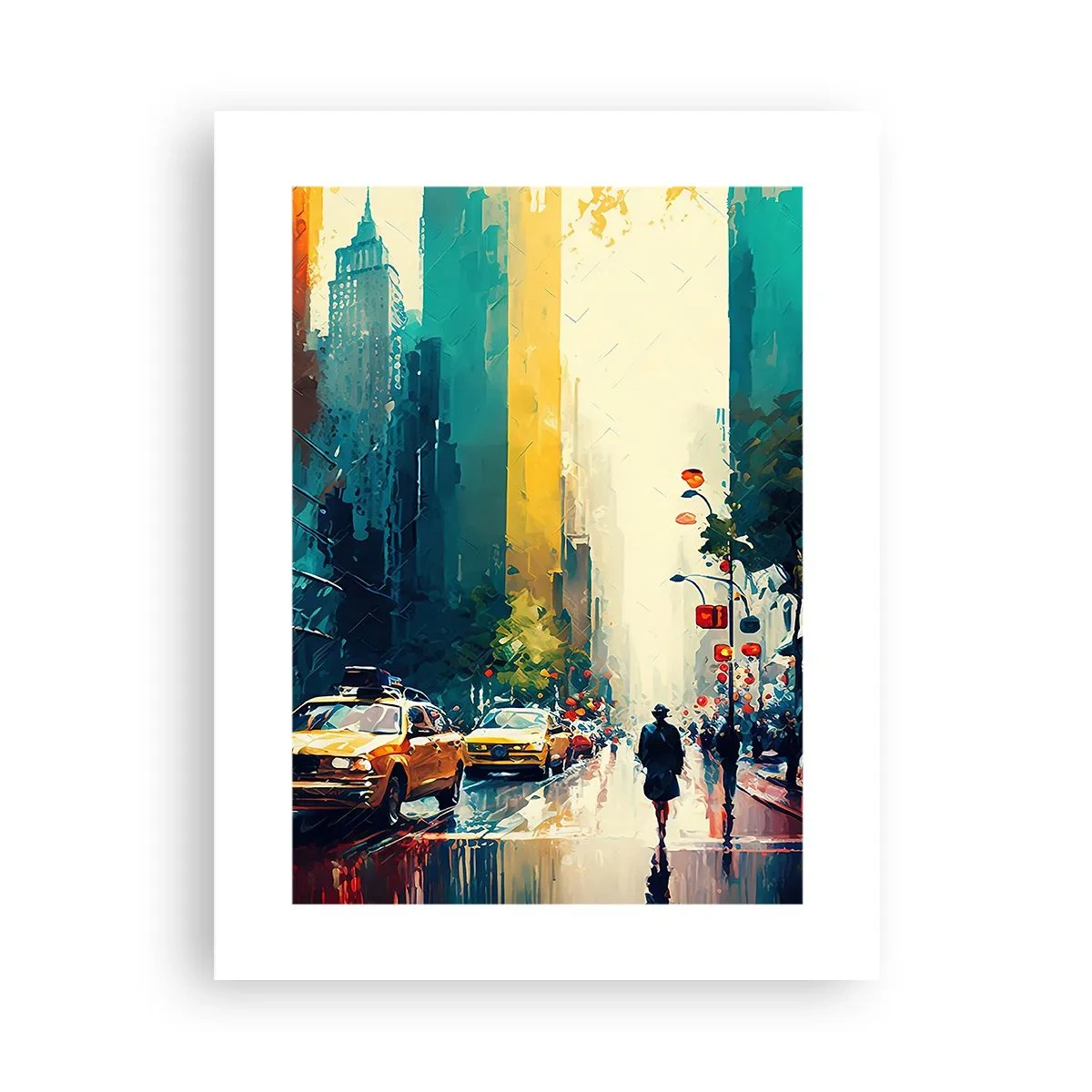 Poster - New York – selbst der Regen ist hier bunt - 30x40 cm