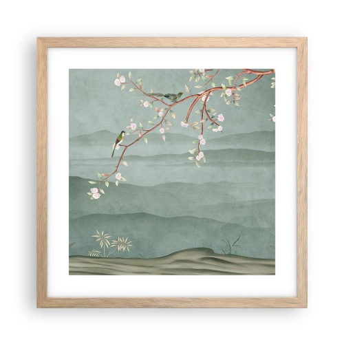 Poster in einem Rahmen aus heller Eiche - Frühling, oh, du bist es - 40x40 cm