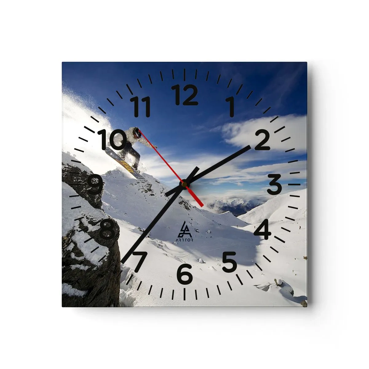 Wanduhr - Glasuhr - Freiheit ohne Grenzen - 40x40 cm