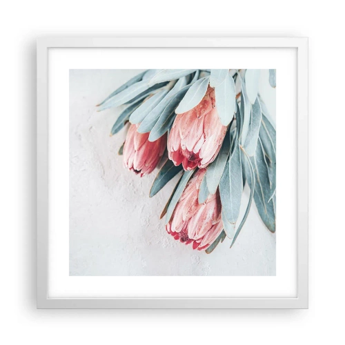 Poster in einem weißen Rahmen - Schämen sich für ihre eigene Schönheit - 40x40 cm