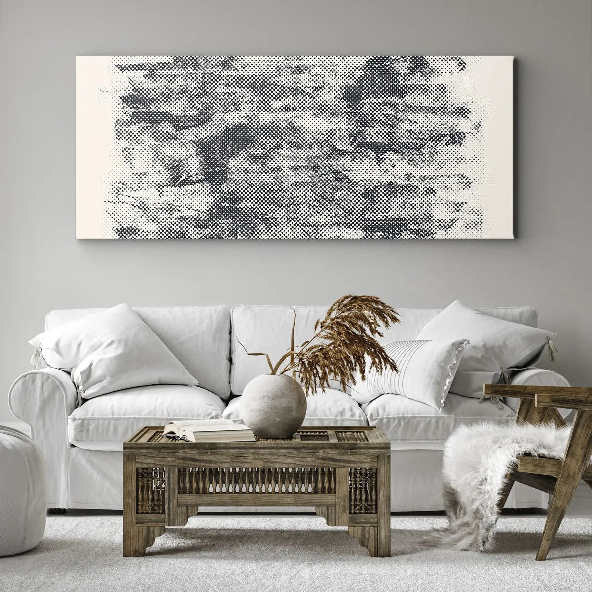 Bild auf Leinwand - Leinwandbild - Nebelige Komposition - 100x40 cm
