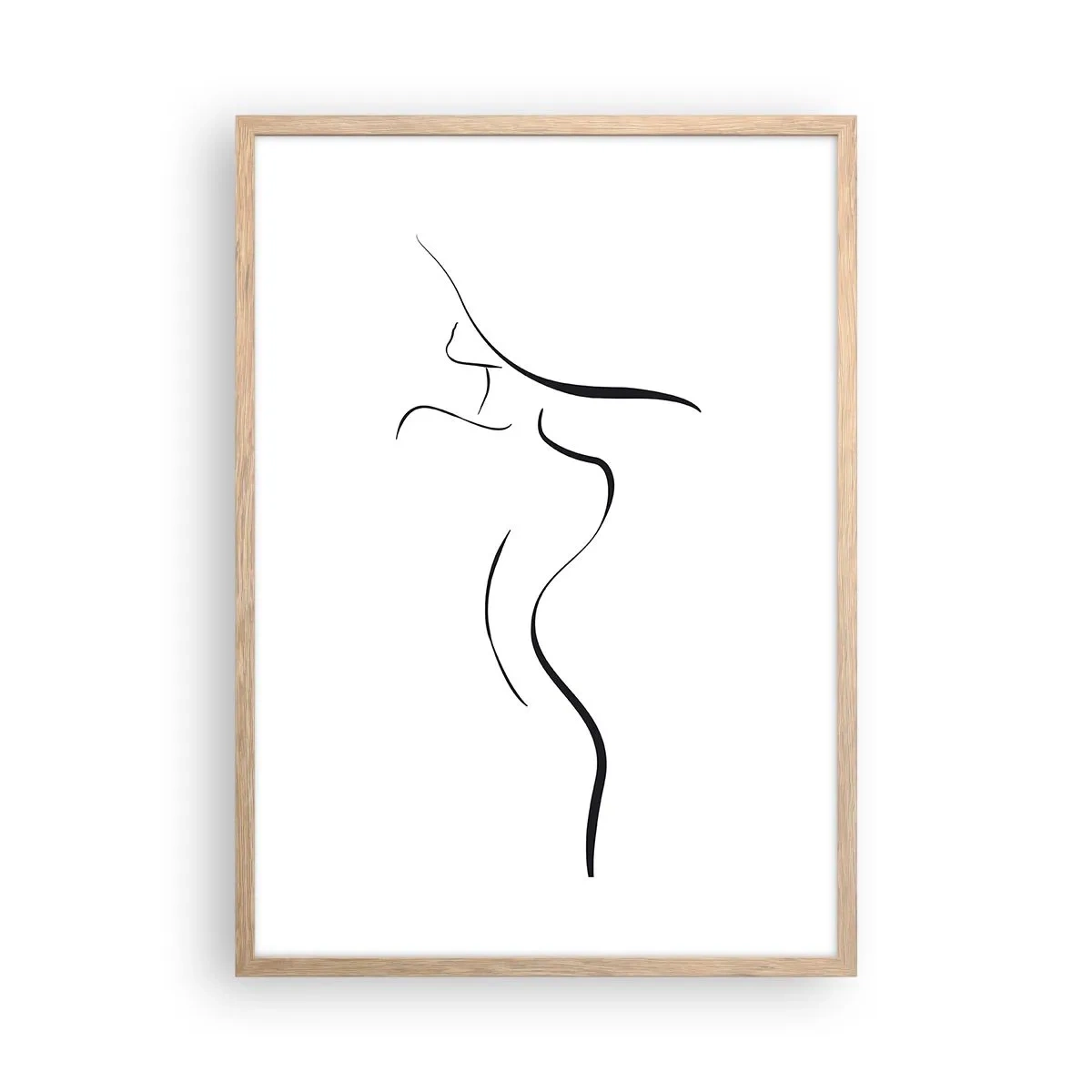 Poster in einem Rahmen aus heller Eiche - Flüchtig wie eine Welle - 50x70 cm