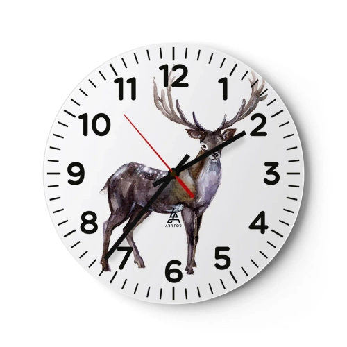 Wanduhr - Glasuhr - König des nördlichen Waldes - 30x30 cm