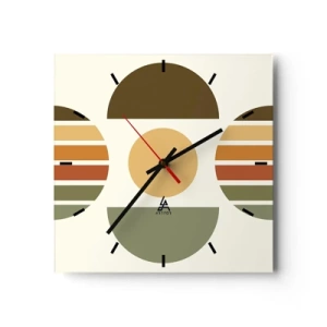 Wanduhr - Glasuhr - In Erdtönen - 40x40 cm