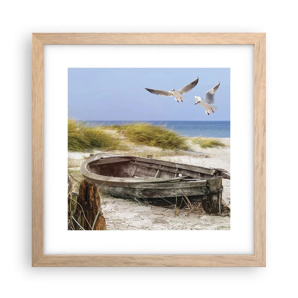 Poster in einem Rahmen aus heller Eiche - In Wind gebadet - 30x30 cm