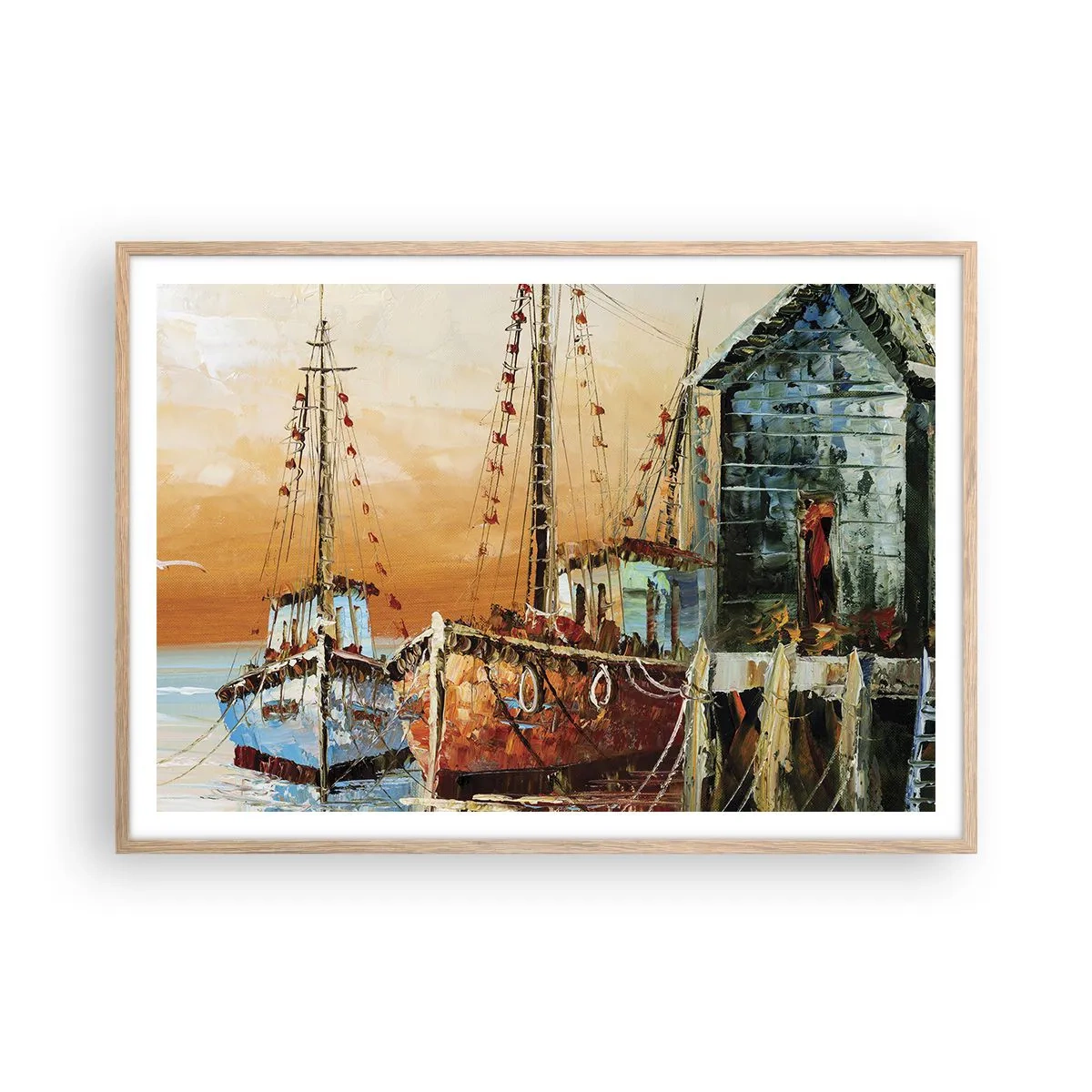 Poster in einem Rahmen aus heller Eiche - Friedliche Rückkehr - 100x70 cm