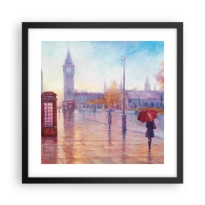 Poster in einem schwarzem Rahmen - Londoner Herbsttag - 40x40 cm