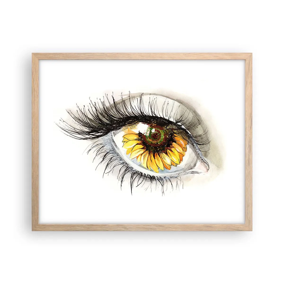 Poster in einem Rahmen aus heller Eiche - Ein Look so heiß wie der Sommer - 50x40 cm