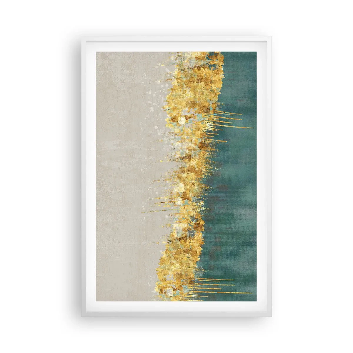 Poster in einem weißen Rahmen - Goldener Rand - 61x91 cm