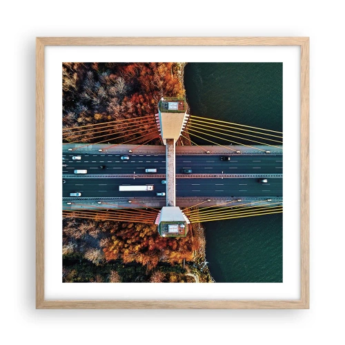 Poster in einem Rahmen aus heller Eiche - Jenseits der Gewässer, jenseits der Wälder - 50x50 cm