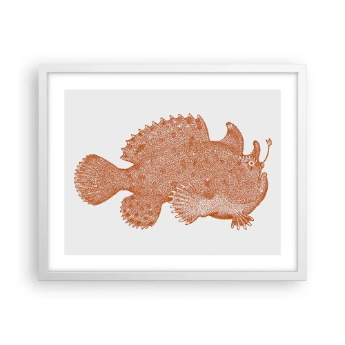 Poster in einem weißen Rahmen - Es ist also doch ein Fisch - 50x40 cm