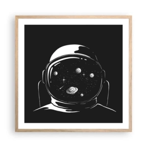 Poster in einem Rahmen aus heller Eiche - Schöne Aussicht - 60x60 cm