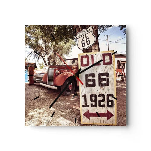 Wanduhr - Glasuhr - Die Legende der amerikanischen Provinz - 40x40 cm