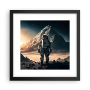 Poster in einem schwarzem Rahmen - Neue Herausforderung - 30x30 cm