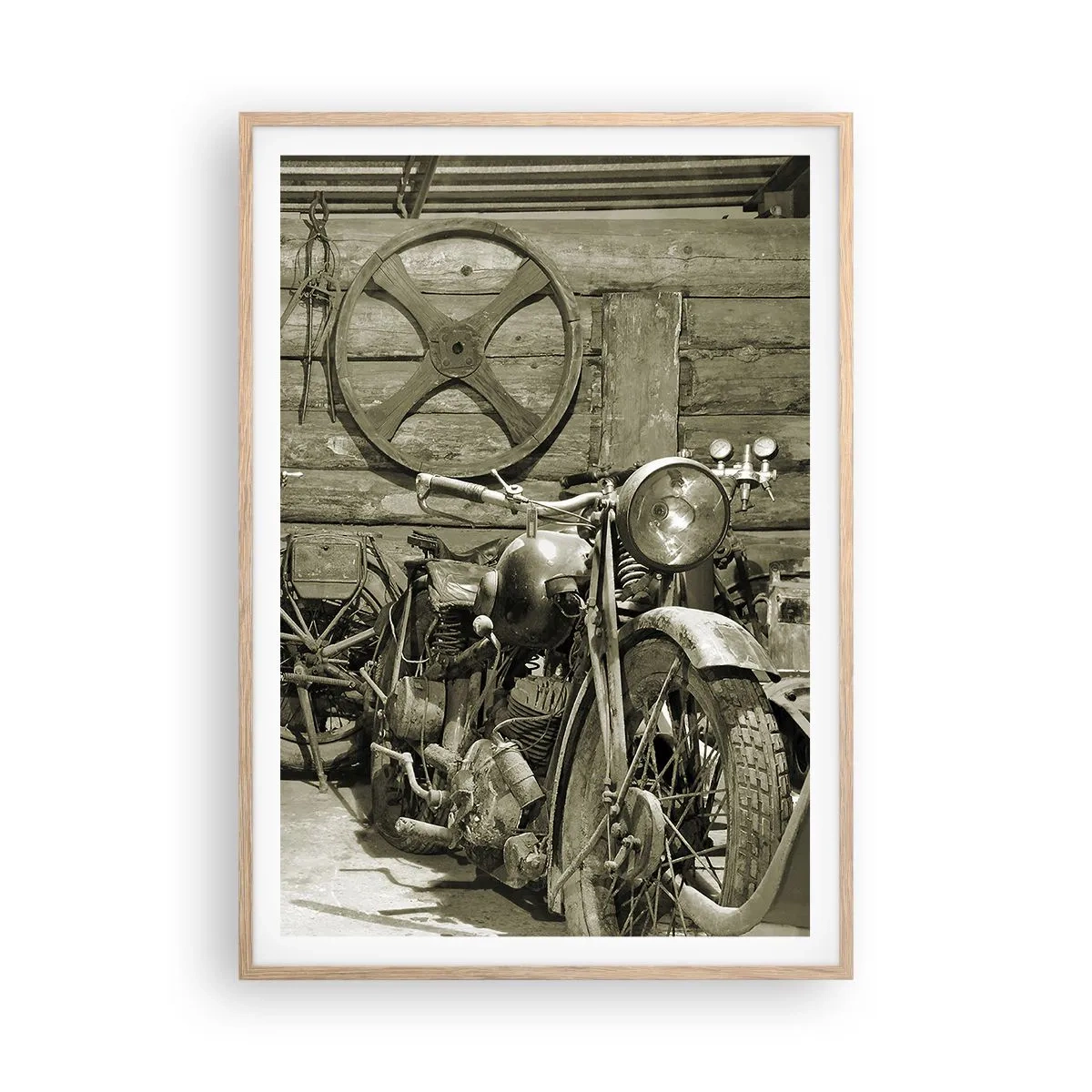 Poster in einem Rahmen aus heller Eiche - Im Schuppen von Onkel Władek - 70x100 cm