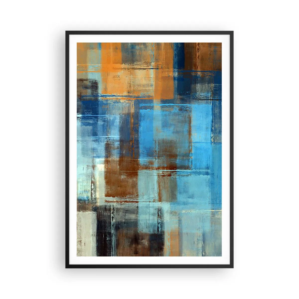 Poster in einem schwarzem Rahmen - Durch den blauen Schleier - 70x100 cm