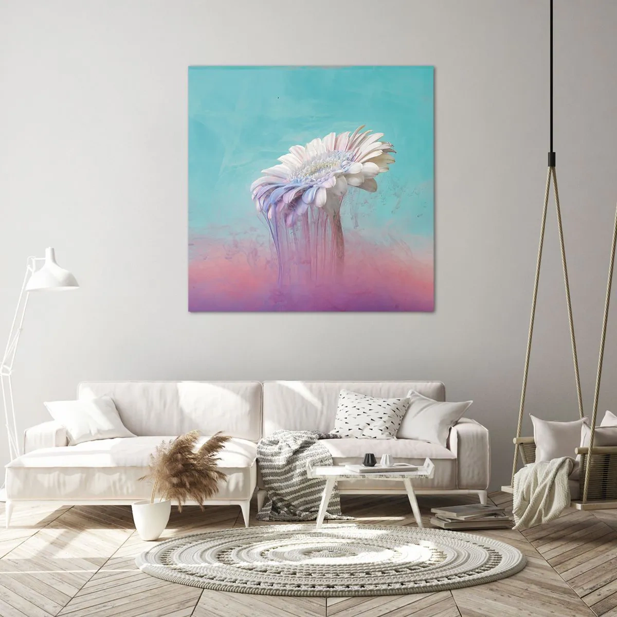 Bild auf Leinwand - Leinwandbild - Blumenunterwelt - 70x70 cm