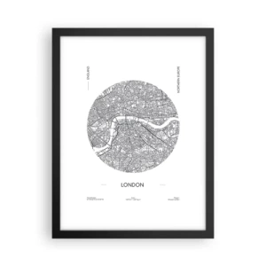 Poster in einem schwarzem Rahmen - Anatomie von London - 30x40 cm