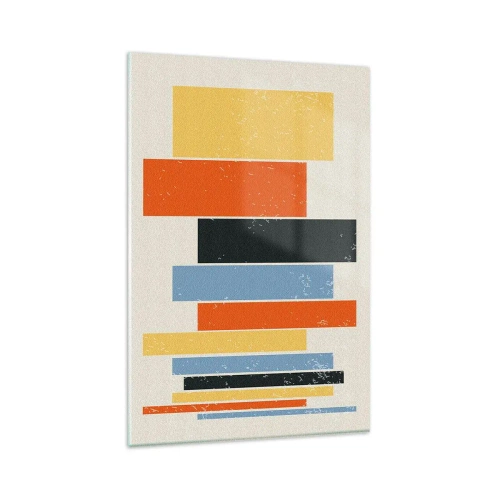 Glasbild - Bild auf glas - Bunte Rechtecke in moderner Anordnung - 80x120cm - Musiknotation - Moderne Wanddekoration für Wohnzimmer und Schlafzimmer ARTTOR
