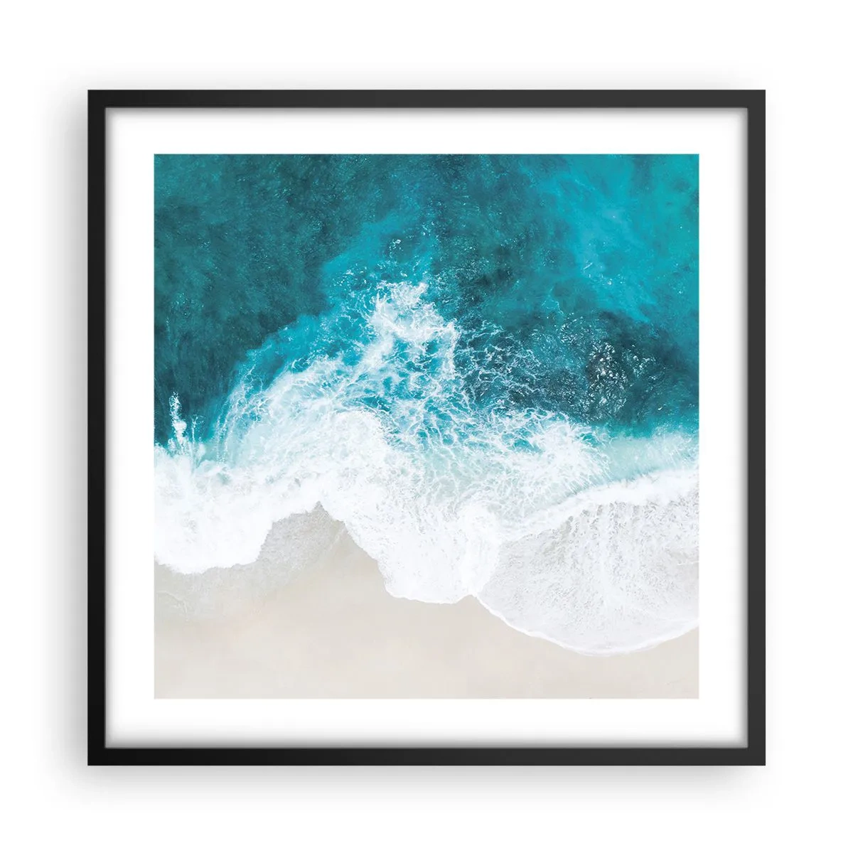 Poster in einem schwarzem Rahmen - Natürliche Liebkosung - 50x50 cm