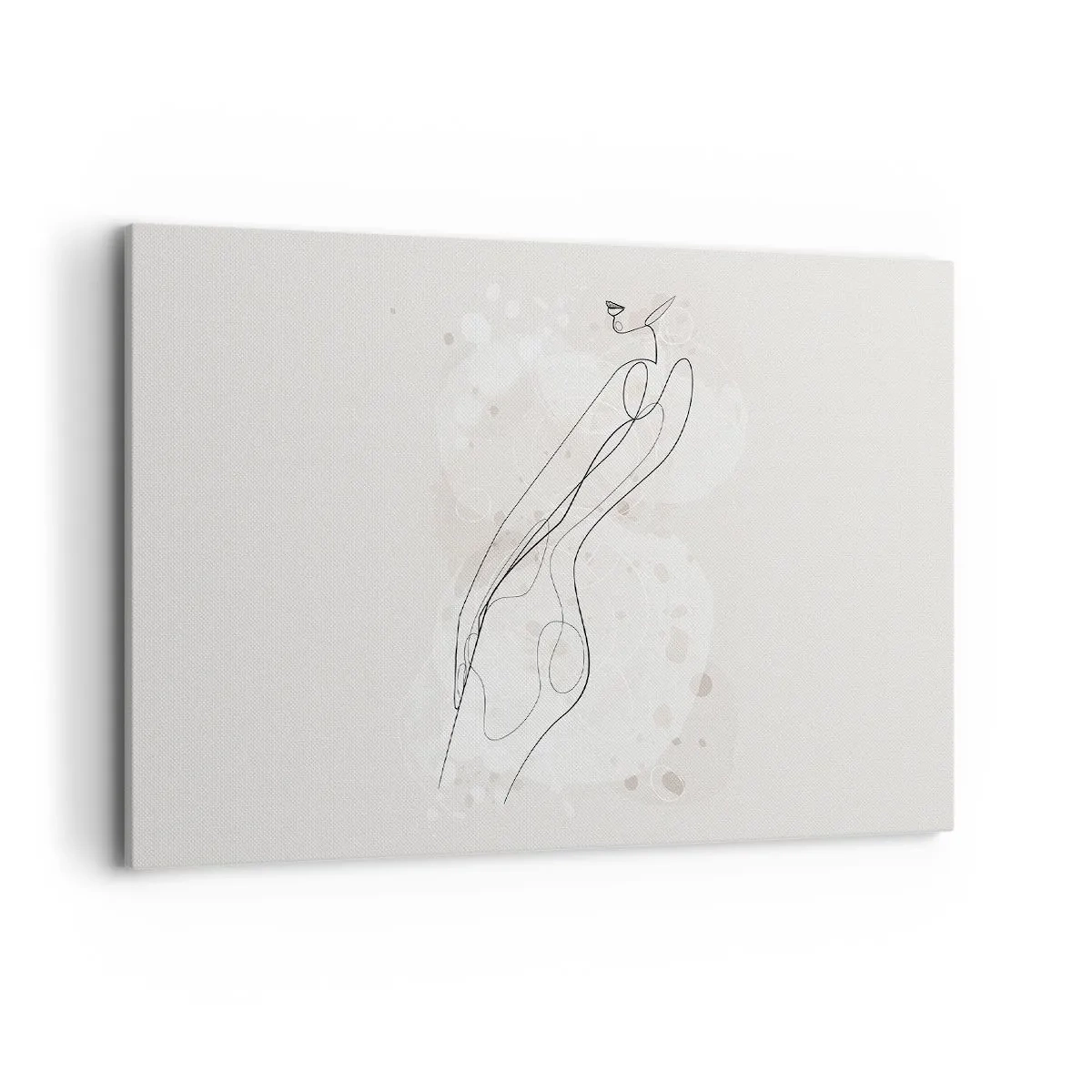 Bild auf Leinwand - Leinwandbild - Eine subtile Silhouettenskizze im minimalistischen Stil - 100x70cm - Der Blick schweift - Moderne Wanddekoration für Wohnzimmer und Schlafzimmer ARTTOR