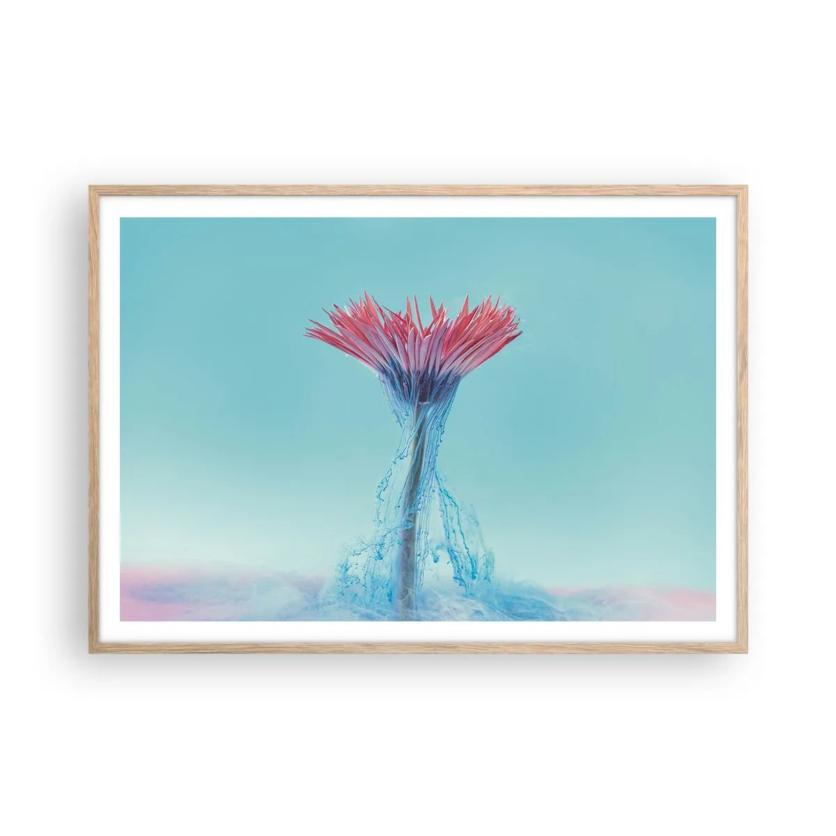 Poster in einem Rahmen aus heller Eiche - In einer belebenden Umarmung - 100x70 cm