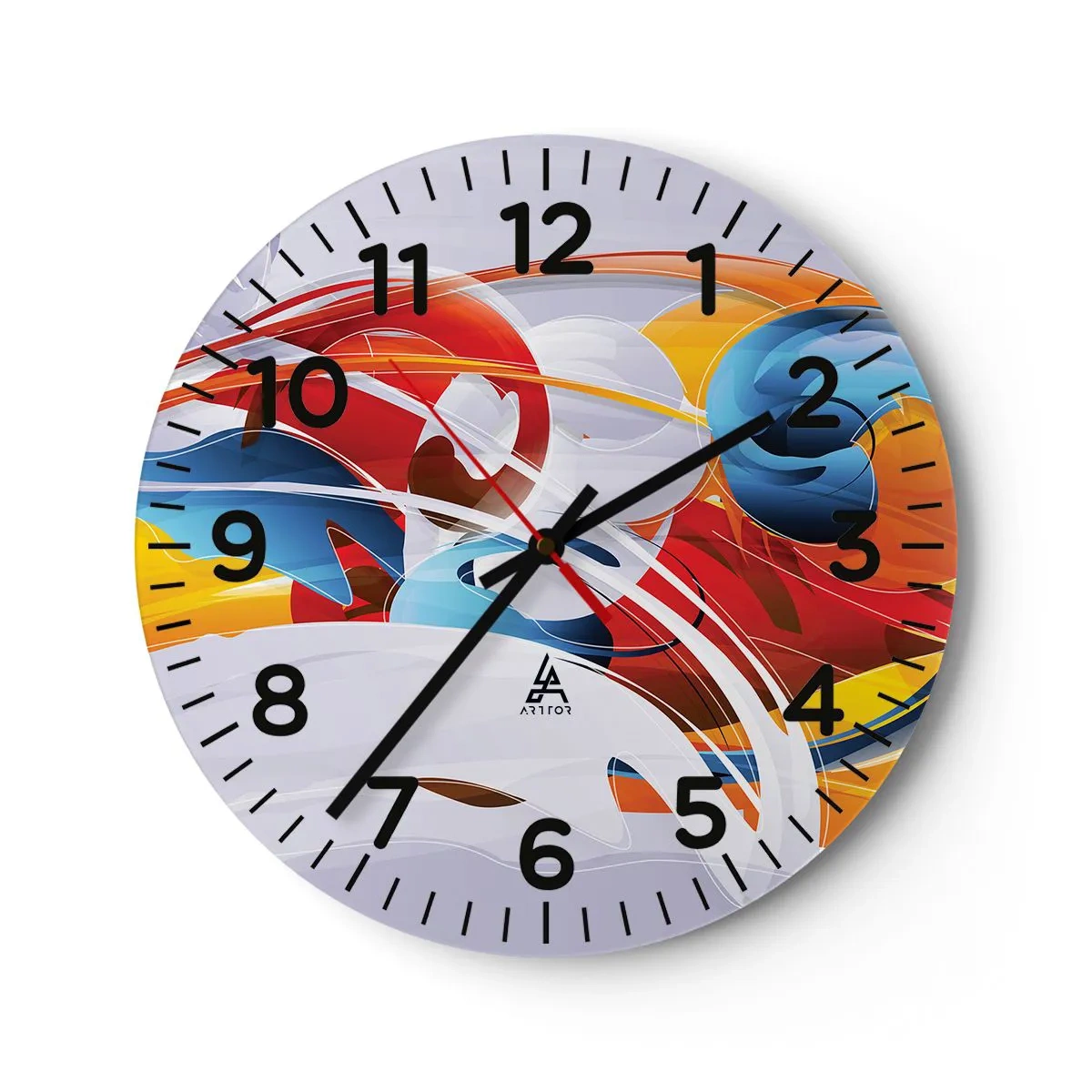 Wanduhr - Glasuhr - Der Tanz der Elemente - 40x40 cm
