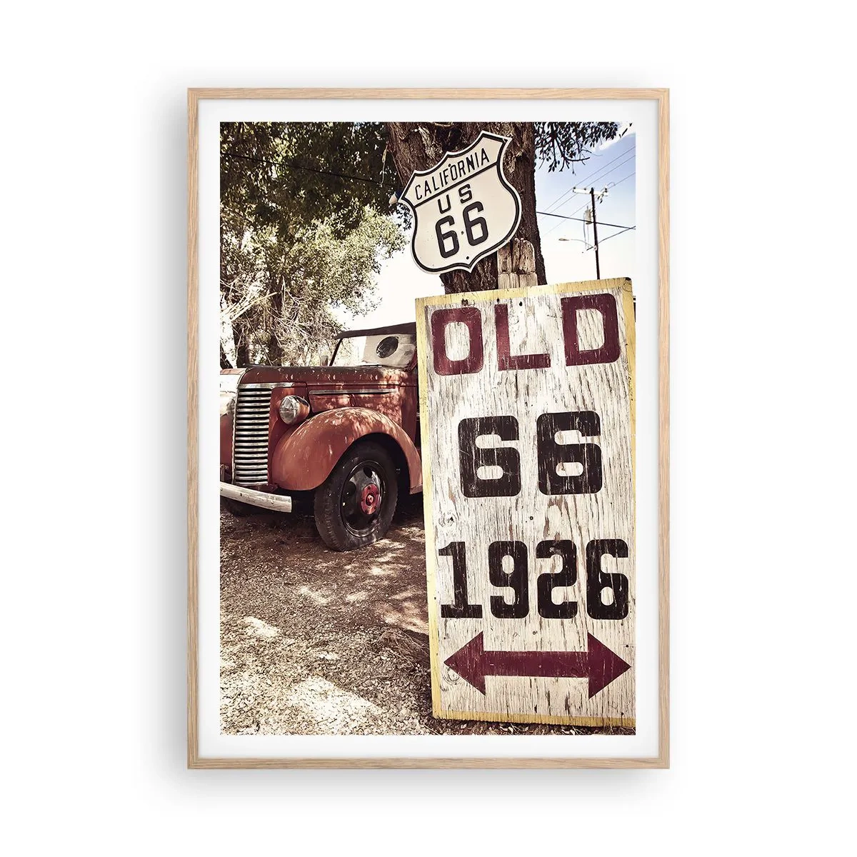 Poster in einem Rahmen aus heller Eiche - Die Legende der amerikanischen Provinz - 70x100 cm