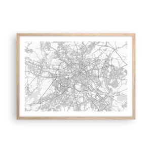 Poster in einem Rahmen aus heller Eiche - Berliner Blume - 70x50 cm