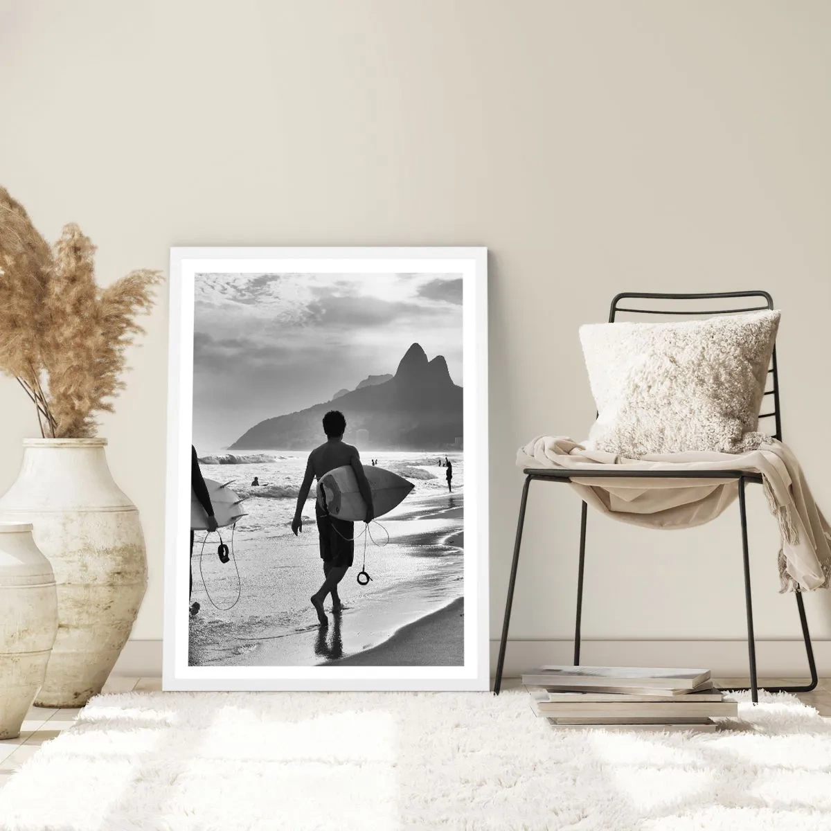 Poster in einem weißen Rahmen - Single-Wave-Samba - 70x100 cm