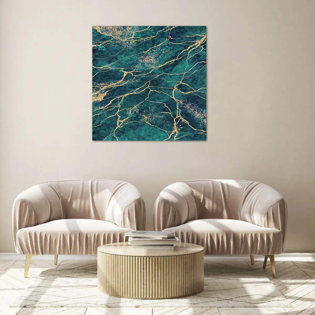 Glasbild - Bild auf glas - Goldmine - 30x30 cm
