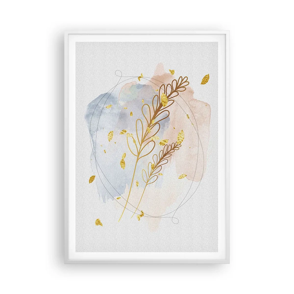 Poster in einem weißen Rahmen - Goldenr Hauch - 70x100 cm