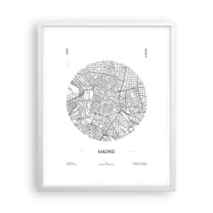 Poster in einem weißen Rahmen - Anatomie von Madrid - 40x50 cm