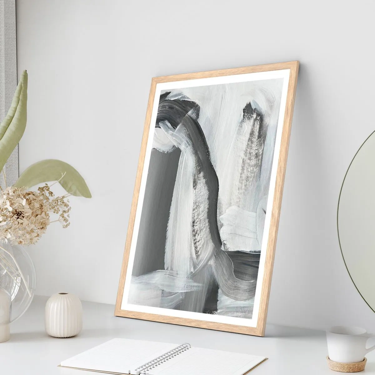 Poster in einem Rahmen aus heller Eiche - Entscheidender Schritt - 61x91 cm