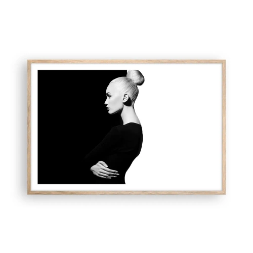 Poster in einem Rahmen aus heller Eiche - Einfach eine Frau - 91x61 cm