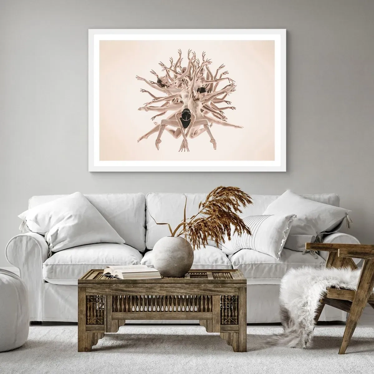 Poster in einem weißen Rahmen - Aufblühen im Tanz - 70x50 cm