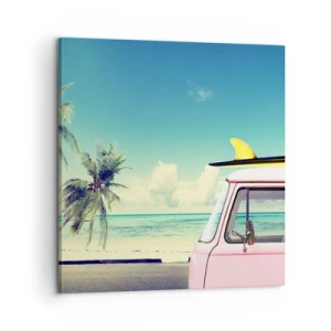 Bild auf Leinwand - Leinwandbild - Zeit um in die Ferien zu starten - 60x60 cm