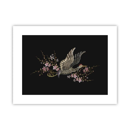 Poster - Exotischer gestickter Vogel - 40x30 cm