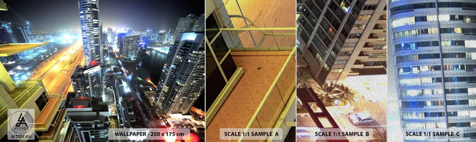 Fototapeten Muster Premium Sand - Ein Wunder in der Wüste - Stadt, Dubai, Die Architektur - 100x30 cm