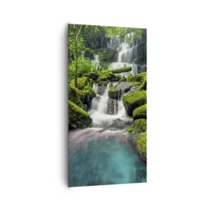 Bild auf Leinwand - Leinwandbild - Türkis, Saphire und flüssiges Silber - 65x120 cm