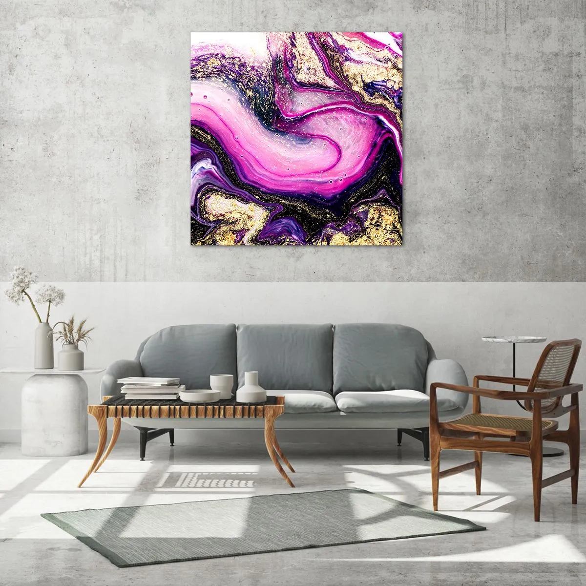 Glasbild - Bild auf glas - Ein Moment hinter den Kulissen - 60x60 cm